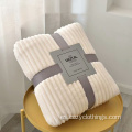 Home Stripe Flannel Fleece Throw Maneta portátil